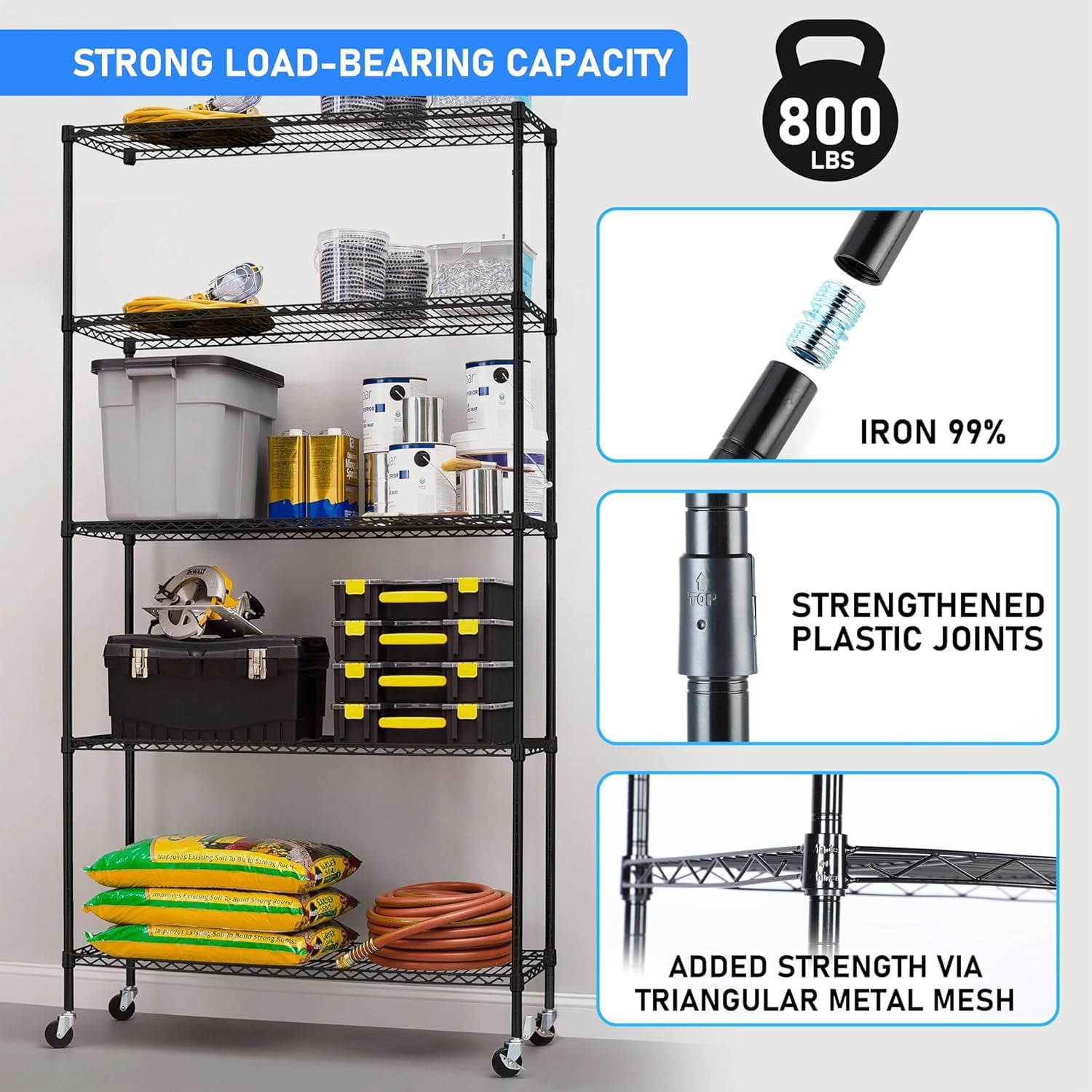 ShelF Tech System スチールラック 5段 H195W121D46 ShelF Tech System スチールラック 5段 H195W121D46 Amazon.com