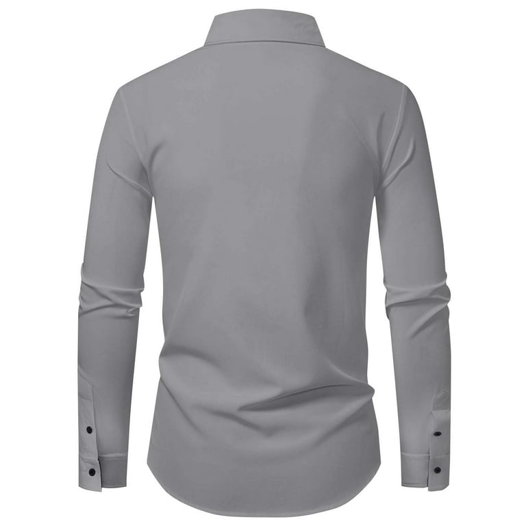 IYTR Mens Wrinkle-Free Button Down Shirts Casual Long Sleeve Slim
