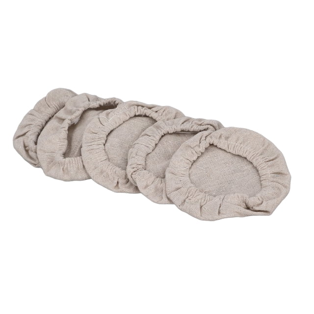 Cubias de Frasco de Masa Fermentada, Cubierta del Frasco de Arranque de Fondos de Universidad de la Banda Elástica 5pcs Lino Reutilizable Multifuncional Para 3 A 4 Pulgadas