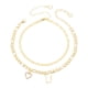 thumbnail image 1 of Pulseras de tobillo en forma de corazón Uxcell para mujeres, pulseras chapadas en oro de 14K, cadena de letras del alfabeto A-Z con caja para regalo de verano, tono dorado, 1 of 6