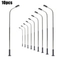 thumbnail image 1 of 10 Pcs Model Railway Warm White Lamp Post Street Light Single Head 1:50, 1 of 10