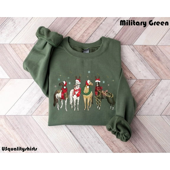 Velto Holiday Winter Horse Sweatshirt, Western Holiday Winter Horse Sweater, Horse Sweatshirt, Horse Xmas Gift, Womens Holiday Winter Sweater, Horse Lover Gift All Size S-5XL