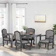 thumbnail image 2 of Noble House Joni Indoor French Fabric Dining Chair, Set of 4, Gray, 2 of 8