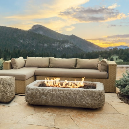 Antique Stone Rectangle Propane Fire Table With Natural Gas