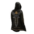 thumbnail image 5 of Viking Knit Cardigan with Hooded Longline Patterned Sweater Jacket Open Front for Men Black L, 5 of 5