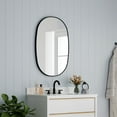 thumbnail image 5 of ANGELES HOME 24" x 36" Oval Bathroom Vanity Mirror, Wall Mounted Bathroom Mirror, Aluminum Wall Mirror for Bathroom, Copper Free Glass Vanity Framed Mirror, Matte Black, 5 of 8