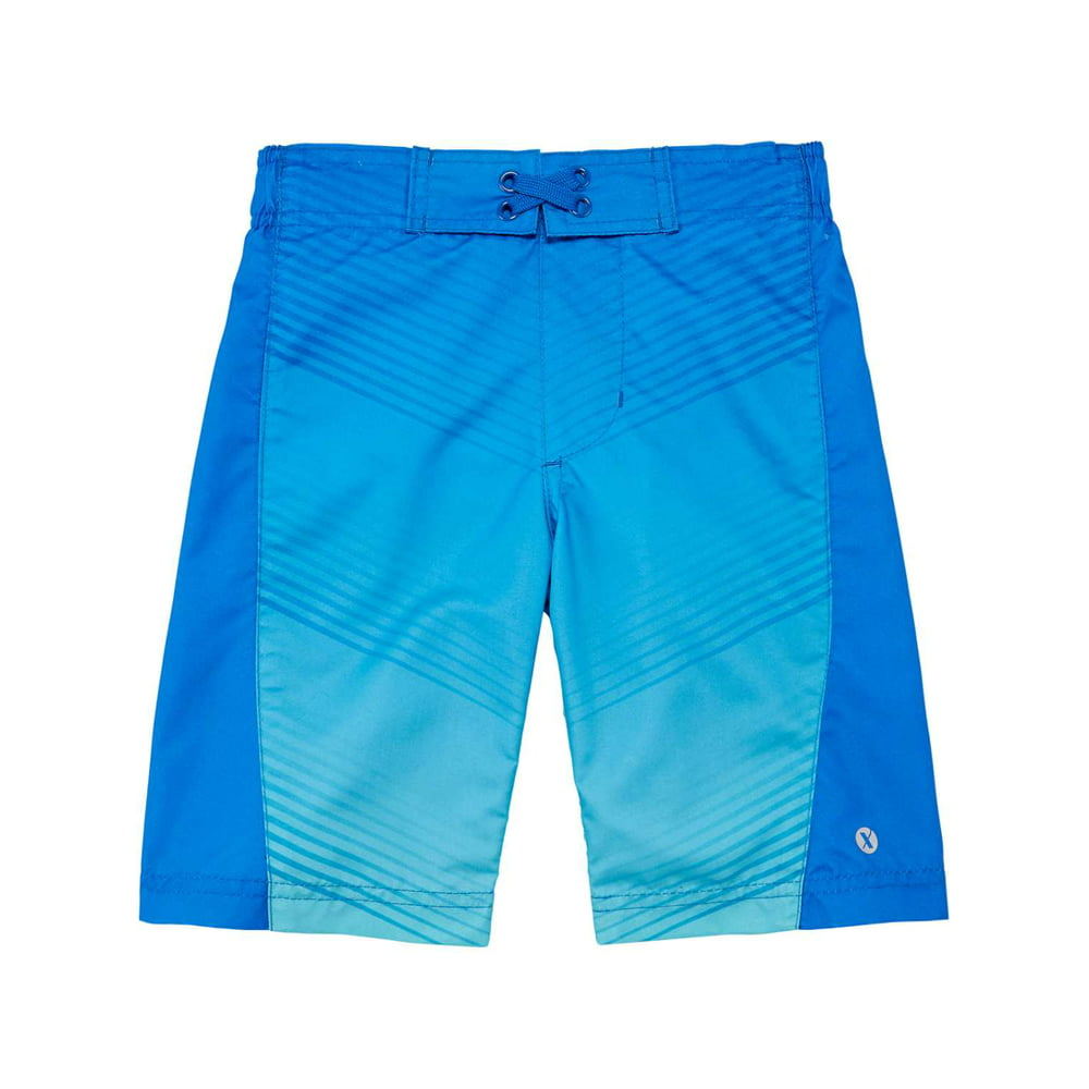 Xersion - Boys 2-Tone Blue Stripe Swim Trunk Board Shorts XX-Small (4-5 ...