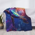 thumbnail image 3 of Zufioo Starry Sky Turtle Print Horizontal Flannel Blanket, Anti-wrinkle, Anti-shrinkage, Anti-allergic Plush Blanket, Household Items Suitable for Bedroom-60"x50", 3 of 6