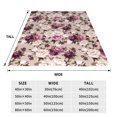 thumbnail image 3 of Honeii Rose Flowers Print Fleece Blanket - Throw Blanket for Bed, Sofa, Couch, Camping, and Travel , Microplush Ultra Soft Warm Blanket-80"x60", 3 of 7