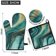 thumbnail image 6 of Teal Gold Marble Kitchen Oven Mitt and Pot Holder Sets 4 Pcs for Baking, Cooking and Grilling, Heat Resistant Up To 392 °F, 6 of 7