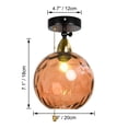 thumbnail image 2 of FSLiving RV Adjustable Light with Zipper Switch 12V Retro RV Decorative Ceiling Light Hallway Light Fixtures Ceiling Mount, E26 E27 Orange Hammered Semi Flush Mount Interior Lighting for RV Camper, 2 of 7