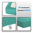 thumbnail image 6 of han chong Liam Turquoise Queen Size Bed in a Bag Comforter Set - 7 Pieces Coin Pattern Lightweight Comforter with Bed Sheets, Pillowcases & Shams Bedding Set for All, 6 of 9