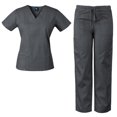 thumbnail image 3 of Medgear Womens Scrubs Set V-Neck Top and Drawstring Pant Medical Uniform, 3 of 4