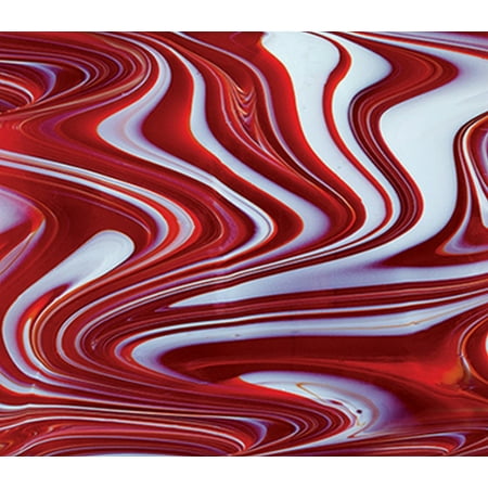 OCEANSIDE STAINED/FUSING GLASS SHEETS - STRAWBERRIES & CREAM FUSIBLE (Small 6" x 12")