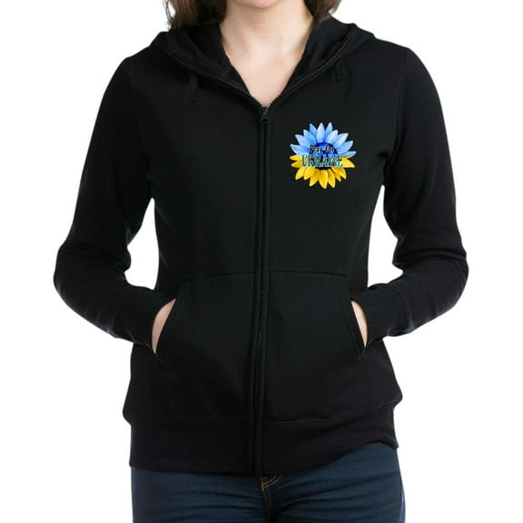 CafePress - Pray For Ukraine Blue And Yellow Sunflower Sweatsh - Women's Zip Hoodie