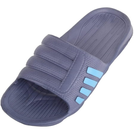 

ABSOLUTE FOOTWEAR Mens Easy Slip On Summer Holiday Beach Pool Slider Mule Sandals Flip Flops - Navy - US 10