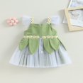 thumbnail image 2 of Enfants Filles Robe Fleur Broderie Paillettes Tulle Patchwork Mouche Manches Été Casual Vêtements Princesse Robe, 2 of 6