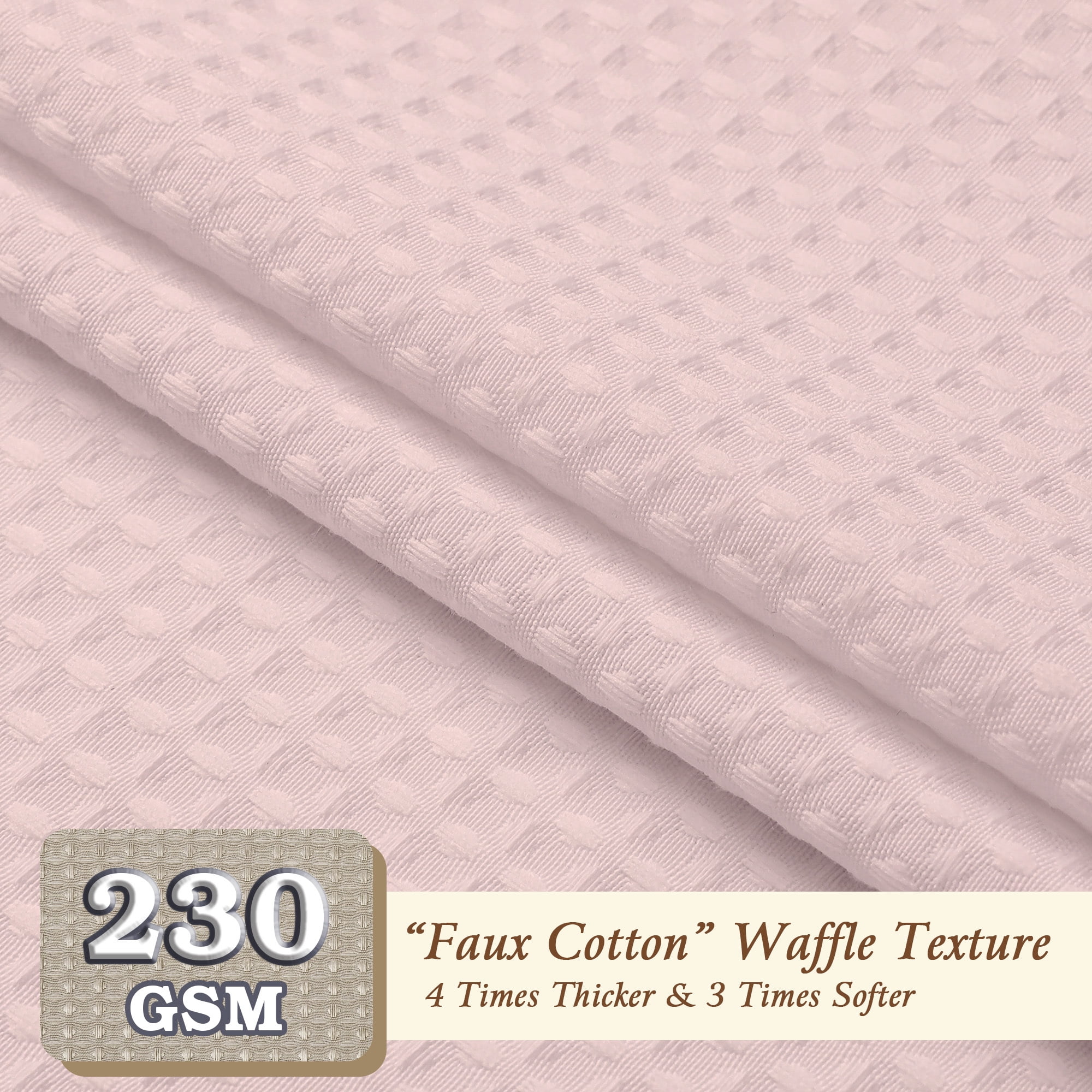OVZME Blush Stall Fabric Shower Curtain - 36"Wx72"L Waffle Weave Hotel Luxury Weighted Cloth Bath Curtain for Bathroom, Narrow Stall Size, Machine Washable, 36Wx72L inches, Blush Pink