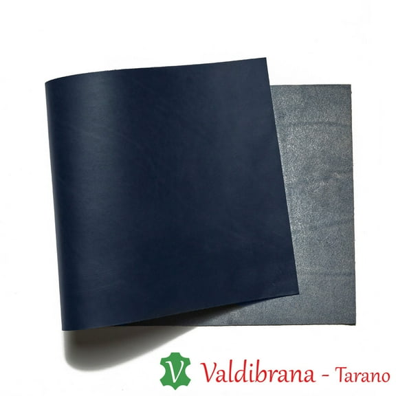 Valdibrana Conceria, Tarano, Italian Vachetta Leather, Panel, Midnight Blue