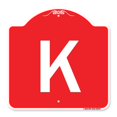 thumbnail image 1 of SignMission A-DES-RW-1818-22944 18 x 18 Po Signe de la Série Designer - Signe avec la Lettre K & 44; Rouge & Blanc, 1 of 1