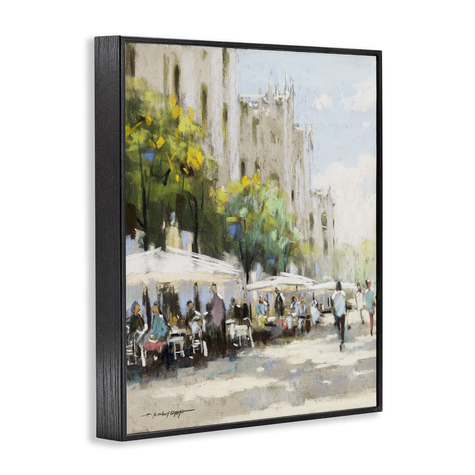Stupell Industries Street Cafe on Boulevard Black Framed Giclee Art, design by Anthony Orme