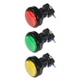 thumbnail image 4 of Juego de botón pulsador de 46 mm redondo, interruptor iluminado LED de 12V con microinterruptor para arcade de video, 5 colores, 5 piezas, 4 of 5