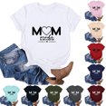 thumbnail image 2 of WREESH Mother's Day Mama Shirts Women's Round Neck Short Sleeve Graphic T-Shirts Beige, 2 of 4