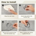 thumbnail image 3 of Transparent Suction Cup Storage Rack, 2 Pcs Corrugated Suction Cup Storage Holder, No Drilling, Adjustable Bathroom Kitchen Storage with Hooks, Glove, Cleaning Sponge, Cloth, 3 of 6