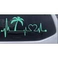 thumbnail image 1 of Palm Tree Beach Heartbeat Lifeline Vacation Car or Truck Window Decal Sticker, 1 of 1