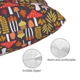thumbnail image 3 of Zufioo Mushrooms And Leaves Print Double-Sided Throw Pillow Cover, Pillow Protector Home Decor - With Hidden Zipper, Suitable for Bedroom, Living Room, Car Interior-16"x24", 3 of 6
