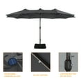thumbnail image 4 of 15ft Large Patio Umbrella with Solar Lights, Double-Sided Outdoor Market Rectangle Beach Umbrellas with 36 LED Lights, Umbrella Base (Stand) Included, 4 of 8