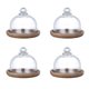 thumbnail image 1 of Mini soporte multifuncional para servir postres, plato para pasteles con tapa tipo domo, plato para pasteles, hoteles (4 piezas), 1 of 5