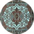 thumbnail image 1 of Ahgly Company Indoor Round Persian Light Blue Traditional Area Rugs, 7' Round, 1 of 4