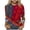 A-Red, variant on CLOISE Womens Plus Size Blouses 3/4 Sleeve T Shirts Loose Print V Neck Pullover Trendy Fall Tops Red 3XL