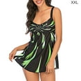thumbnail image 4 of Naiovety Traje de baño de 2 uds para mujer, traje de baño con estampado degradado, traje de baño sin espalda para mujer, traje de baño con Traje de baño fuegos artificiales verdes XXL, 4 of 6