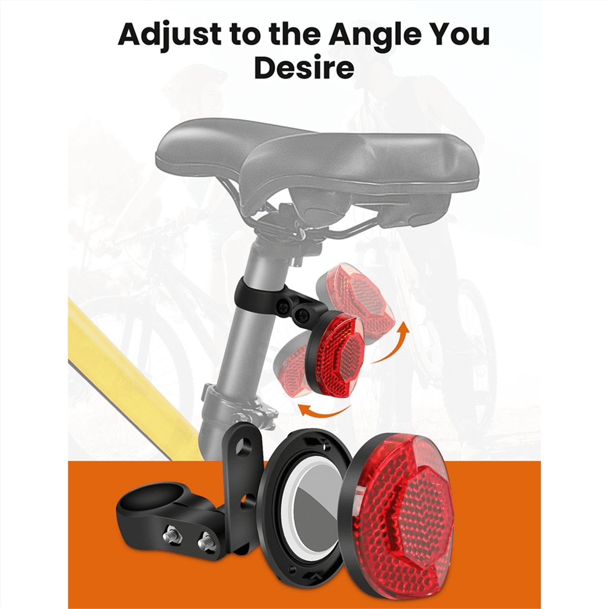 Anti-Theft Bike Reflector Mount With Hidden GPS Tracker - Seatpost Holder For Bicycle, E-Bike & Scooter