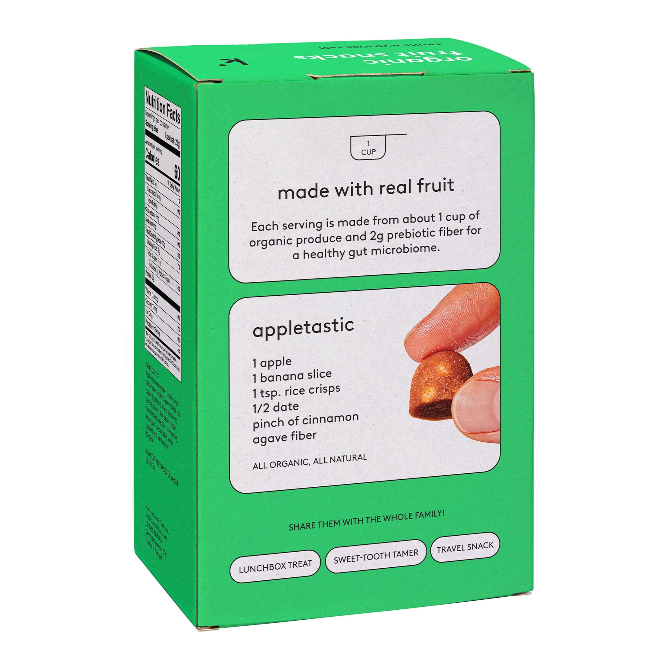 (4 pack) Kencko Appletastic Organic Fruit Snacks 3.5oz, 5 Pack