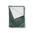 thumbnail image 2 of Bamboo Print Soft Flannel Fleece Throw Blanket, Style Composition Oriental Motifs Leaves Eastern Elements, Cozy Plush for Indoor and Outdoor Use, 60" x 80", Teal Ivory Tan, by Ambesonne, 2 of 5