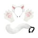 thumbnail image 5 of Conjunto de diadema con orejas de animal y guantes de cola para disfrazarse de una hermosa cola larga para fiestas temáticas. Blanco, 5 of 8