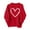 Red-2, variant on Women's Valentine's Hoodie Heart Print Cuffed Long Sleeve Crewneck Pullover Top Red-2 XL