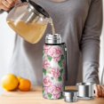 thumbnail image 4 of 20 Oz Pioneer Flower Coffee Tumbler Double Wall Insulated Stainless Steel Water Bottle | Metal Reusable Thermoses Flask with Cup Cap | Leak & Sweat Proof with Anti-Dust Lid, 4 of 7