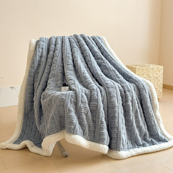 Manta de poliéster, manta de franela polar, cálida y suave, a rayas, para sofá y cama, acogedora manta de microfibra acanalada, decoración para sofá para todas las estaciones, regalos de cumpleaños pa