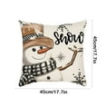 thumbnail image 3 of Christmas Pillow Cover Christmas Snowman Short Linen Printed House Decoration Pillow Pillow, 3 of 6