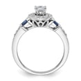 thumbnail image 2 of 14k White Gold 1/2 carat Lab Grown Diamond VS/SI+ G+ and Created Sapphire Complete Round Halo Engagement Ring, 2 of 7
