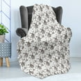 thumbnail image 4 of Dutch Soft Flannel Fleece Throw Blanket, Traditional Netherlands Illustration with Hand Drawn Windmills Tulips, Cozy Plush for Indoor and Outdoor Use, 50" x 60", Brown and White, by Ambesonne, 4 of 5