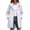 White, variant on Ghalytn Women's Mid Length Hooded Rain Jacket with Adjustable Cuffs, Drawstring Waist Zip Up Windproof Coat Side Pockets
