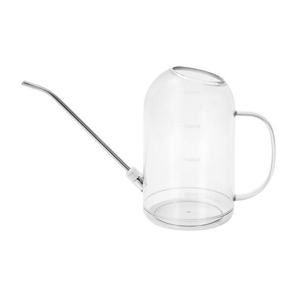 Regadera de pico largo de gran capacidad de 2 l para jardín, regadera para plantas Blanco