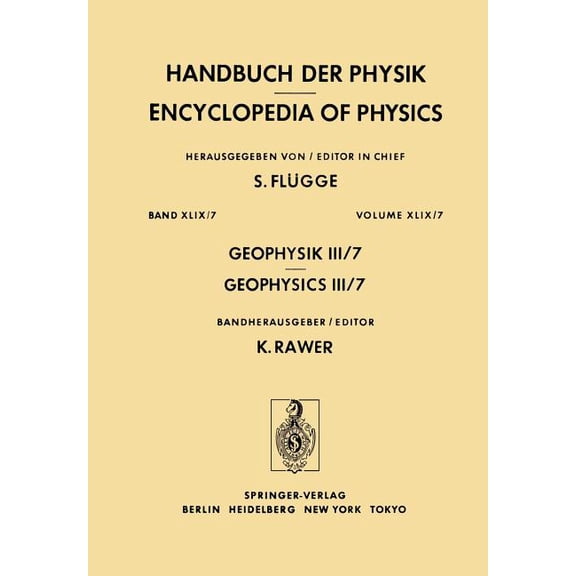 Geophysik III / Geophysics III, (Paperback)