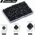 thumbnail image 2 of 1set 1 Box 1300Pcs Black Bicone Beads Black Faceted Glass Beads Bulk 3mm 4mm 6mm Drink Party Gothic Wholesale Bicone Beads for Jewelry Making Necklace Bracelet Earrings Suncatcher Crafts, 2 of 6