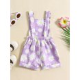 thumbnail image 3 of Nygoyerh Toddler Little Girls Summer Romper Overalls Floral Print Front Pockets Adjustable Straps Jumpsuit Kids Cute Sleeveless Shortall Playsuit 12M 18M 24M 3T 4T 5T, 3 of 7